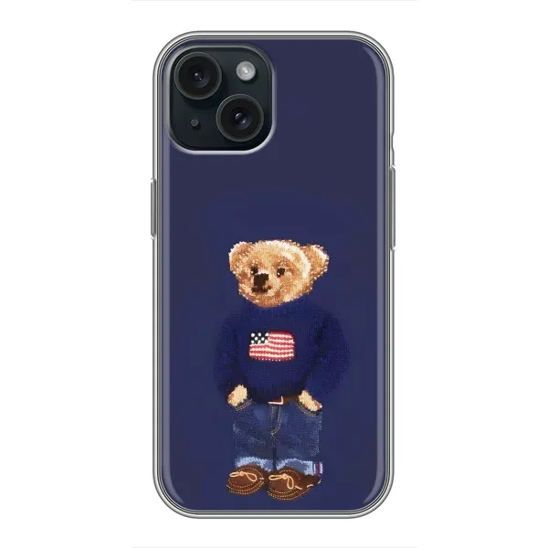 Чехол с рисунком «Мишка USA» для iPhone 15