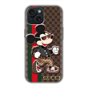Чехлы Бренд GUCCI для iPhone 15 (Маус Гуччи)