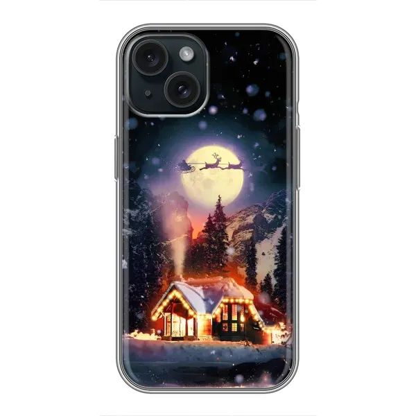 Чехол с рисунком «Настроение зимнее» для iPhone 15