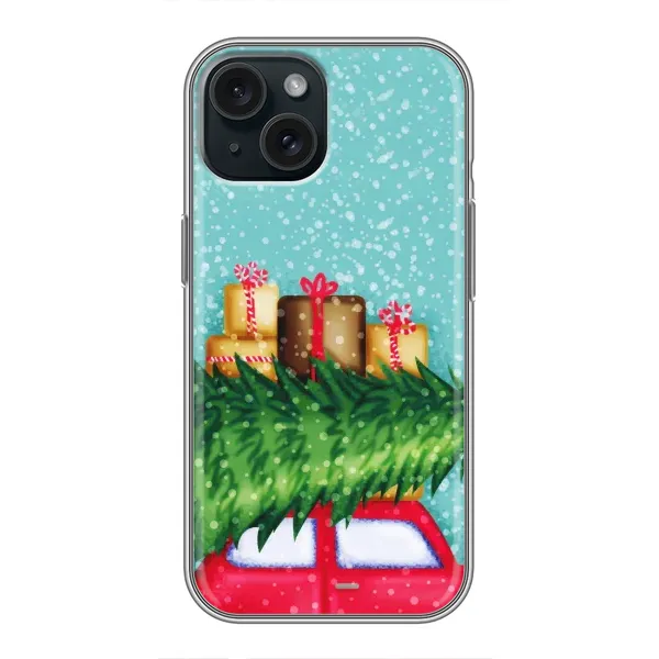 Чехол с рисунком «Новогодние подарки» для iPhone 15