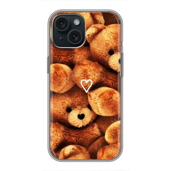 Чехол с рисунком «Плюшевый медвеженок» для iPhone 15