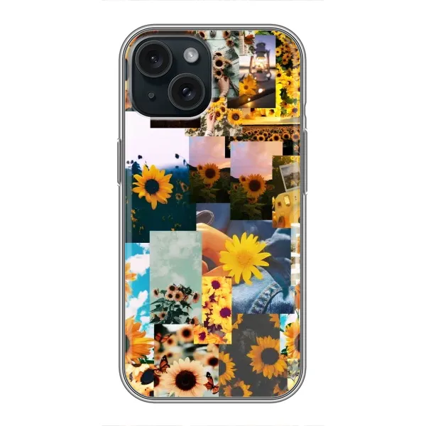 Чехол с рисунком «Подсолнуховый дизайн» для iPhone 15 Чехол с рисунком «Подсолнуховый дизайн» для iPhone 15