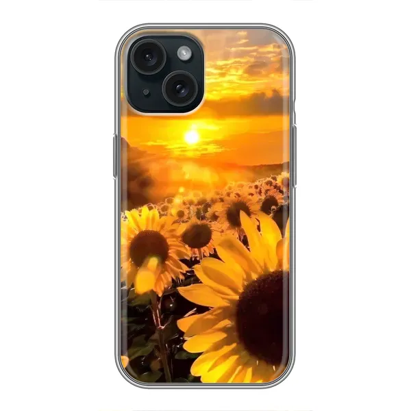 Чохол з малюнком «поле соняшників» для iPhone 15
