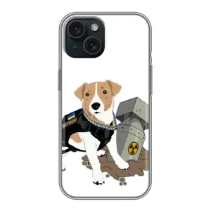Чехол с принтом Собаки Патрон для iPhone 15 (Пёс Патрон с ракетой)