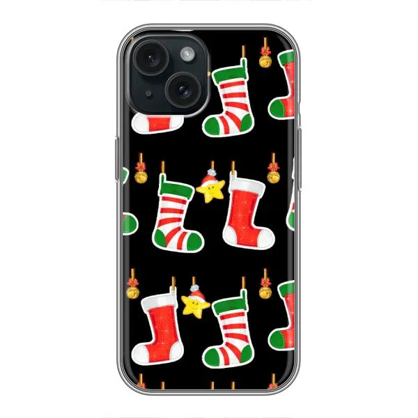 Чехол с рисунком «Рождественские подарки» для iPhone 15