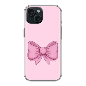 Чехол банты для iPhone 15 (Розовый бантик)