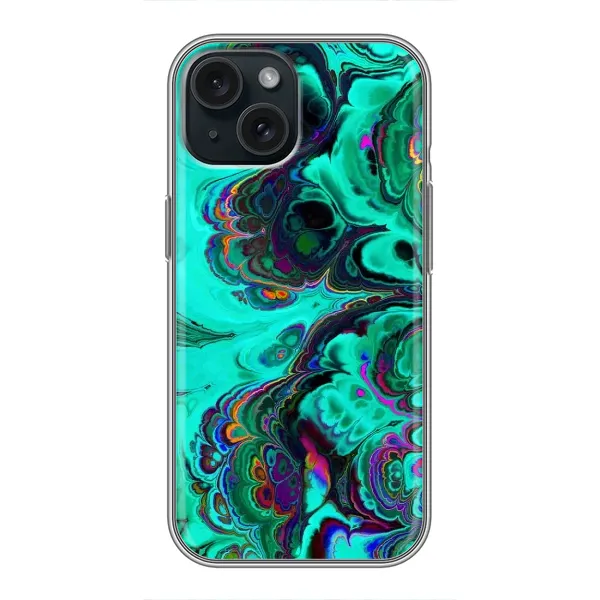 Чехол с рисунком «Салатный мрамор» для iPhone 15 Чехол с рисунком «Салатный мрамор» для iPhone 15
