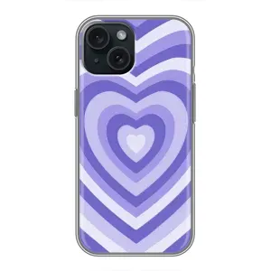 Чохли з тематикою "Маленькі Сердчеки" на iPhone 15 (Серце фіолет)