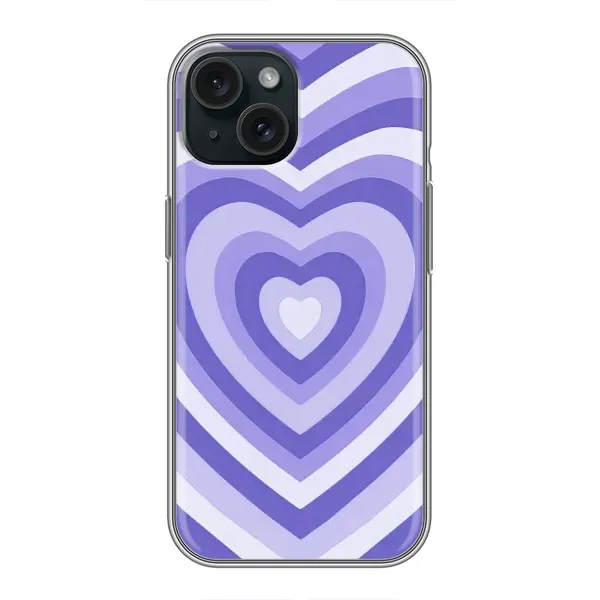 Чехол с рисунком «Сердце фиолет» для iPhone 15