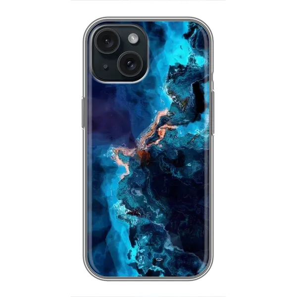 Чехол с рисунком «Синий мрамор» для iPhone 15 Чехол с рисунком «Синий мрамор» для iPhone 15