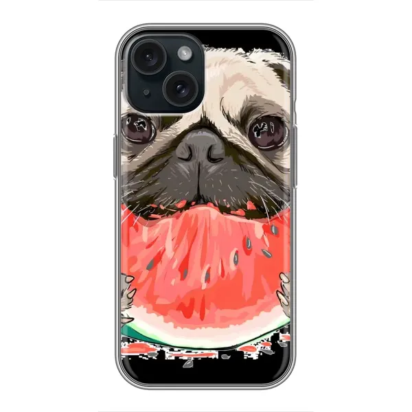 Чехол с рисунком «Смешной Мопс» для iPhone 15 Чехол с рисунком «Смешной Мопс» для iPhone 15