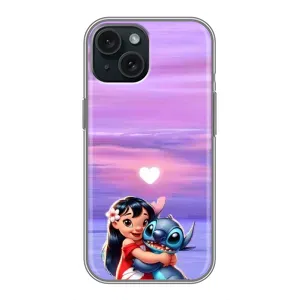 Чехол с рисунком Стич для iPhone 15 (Стич и Лило)