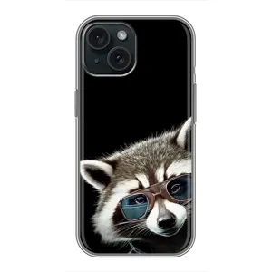 Силіконовий Чохол з Энотами на iPhone 15 (Стильний Єнот)