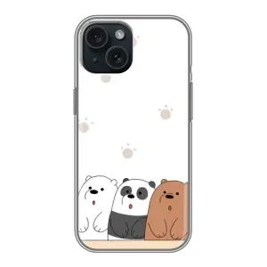 Чохли з зображенням різних тварин на iPhone 15 (Здивовані ведмедики)