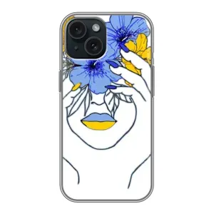 Чехол на iPhone 15 Украинский дизайн (Украинка на всю голову)