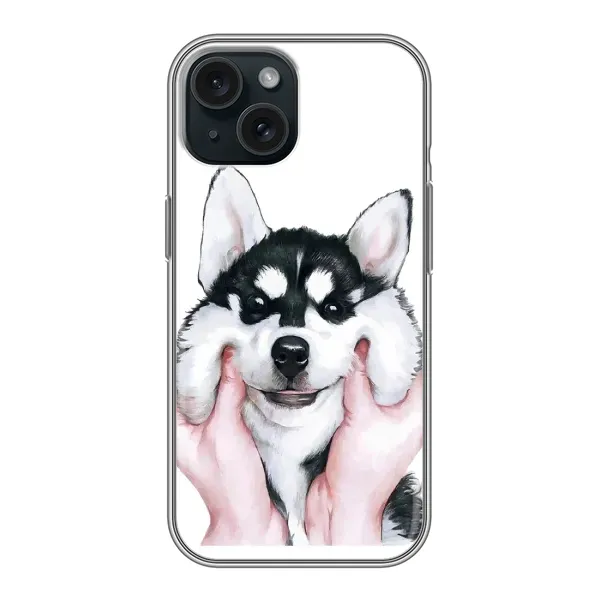Чехол с рисунком «Собака Хаски» для iPhone 15 Чехол с рисунком «Собака Хаски» для iPhone 15