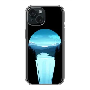 Летний Чехол на iPhone 15 (Синий Водопад)