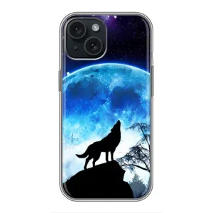 Чохол з Вовком на iPhone 15 (Виє на місяць)