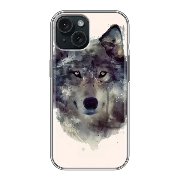 Чехол с рисунком «Волк» для iPhone 15 Чехол с рисунком «Волк» для iPhone 15