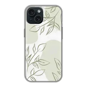 Чохол квітковий дизайн для iPhone 15 (Зелений дизайн)