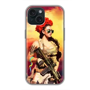 ЗСУ Чехлы (TPU) для iPhone 15 (Женщина солдат)