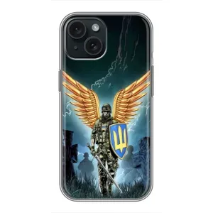 Патриотический Чехол для iPhone 15 (ЗСУ з крильями)