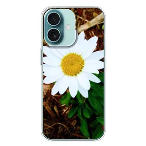Чехол с ромашками на iPhone 16 Plus (Белая ромашка)