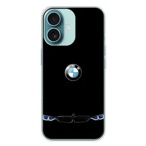 Силиконовый бампер с картинкой машины на iPhone 16 Plus (Черный BMW)