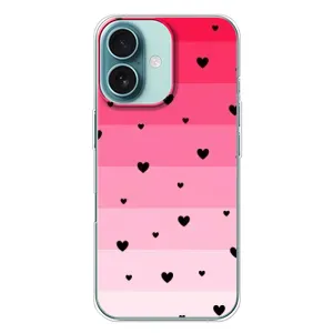 Чехлы с тематикой "Маленькие Сердечки" на iPhone 16 Plus (Чорные сердечки)