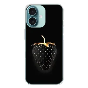 Чехол с изображением вкусной еды для iPhone 16 Plus (Чёрная клубника)