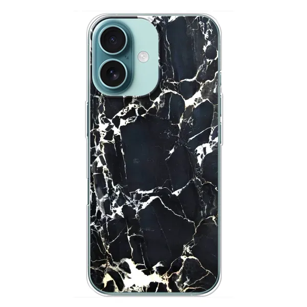 Чехол с рисунком «Чёрный мрамор» для iPhone 16 Plus Чехол с рисунком «Чёрный мрамор» для iPhone 16 Plus