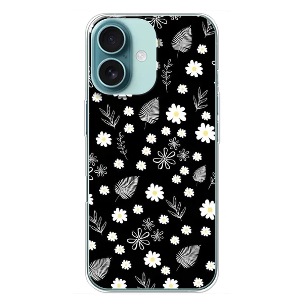 Чехол с рисунком «цветение на чорном» для iPhone 16 Plus Чехол с рисунком «цветение на чорном» для iPhone 16 Plus