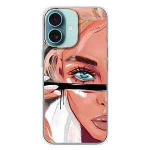 Силиконовый Чехол на iPhone 16 Plus с картинкой Стильных Девушек (Девушка и ресницы)