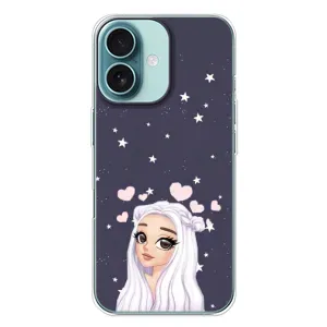 Чехол Стильные девушки на iPhone 16 Plus (Девушка и сердечки)