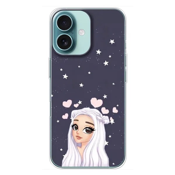 Чехол с рисунком «Девушка и сердечки» для iPhone 16 Plus