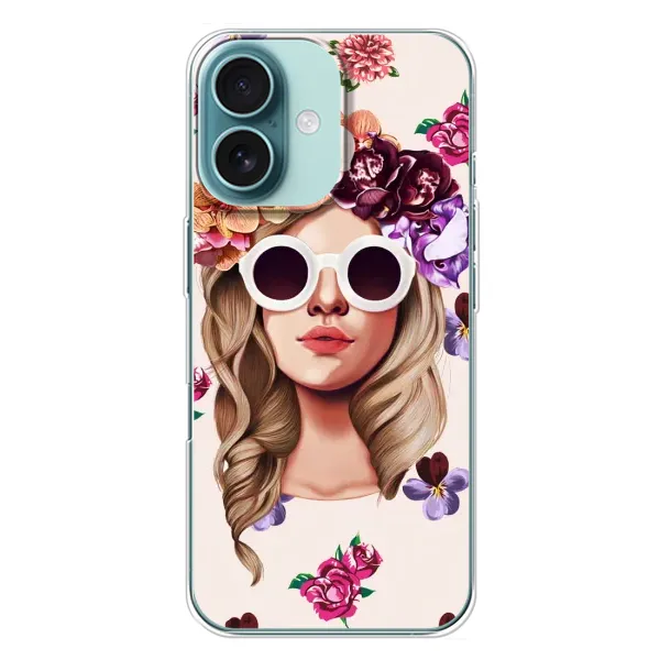 Чехол с рисунком «Девушка в очках» для iPhone 16 Plus Чехол с рисунком «Девушка в очках» для iPhone 16 Plus