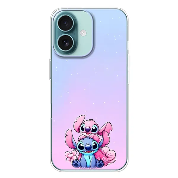 Чехол с рисунком «Энджл и Стич» для iPhone 16 Plus Чехол с рисунком «Энджл и Стич» для iPhone 16 Plus