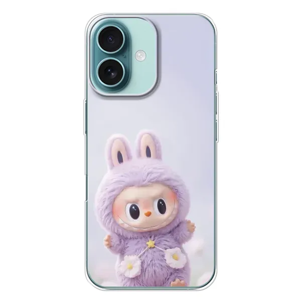 Чехол с рисунком «Фиолетовый Лабубу» для iPhone 16 Plus