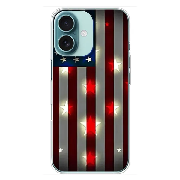 Чохол з малюнком «Прапор США 2» для iPhone 16 Plus Чохол з малюнком «Прапор США 2» для iPhone 16 Plus