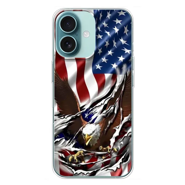 Чохол з малюнком «Прапор USA» для iPhone 16 Plus Чохол з малюнком «Прапор USA» для iPhone 16 Plus