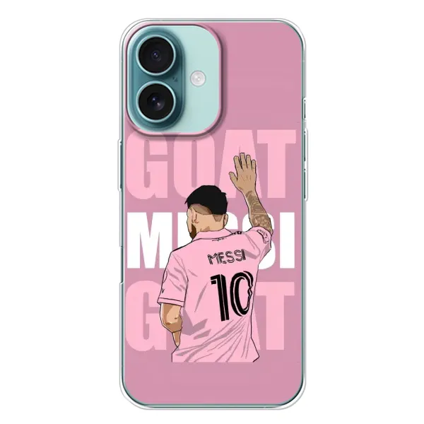 Чохол з малюнком «GOAT MESSI» для iPhone 16 Plus Чохол з малюнком «GOAT MESSI» для iPhone 16 Plus