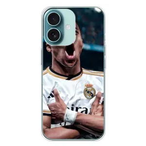 Чехол (TPU) с Футболистом на iPhone 16 Plus (Гол Мбаппе)