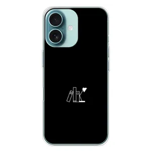 Чехол с картинками на черном фоне для iPhone 16 Plus (Книжки)