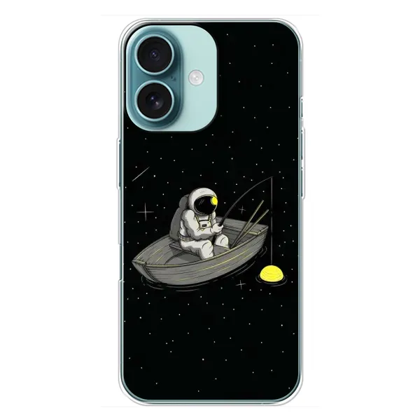 Чехол с рисунком «Космонавт на рыбалке» для iPhone 16 Plus Чехол с рисунком «Космонавт на рыбалке» для iPhone 16 Plus