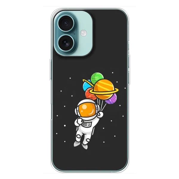 Чехол с рисунком «Космонавт с шариками» для iPhone 16 Plus Чехол с рисунком «Космонавт с шариками» для iPhone 16 Plus