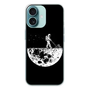 Силиконовый Чехол с принтом "Космонавты" на iPhone 16 Plus (Космонавт)