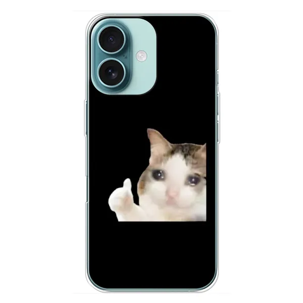 Чехол с рисунком «Кот в слезах» для iPhone 16 Plus Чехол с рисунком «Кот в слезах» для iPhone 16 Plus