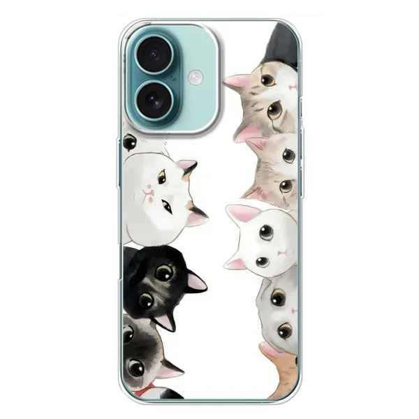 Чехол с рисунком «Коты» для iPhone 16 Plus