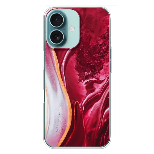 Чехол с рисунком «Красный мрамор» для iPhone 16 Plus Чехол с рисунком «Красный мрамор» для iPhone 16 Plus