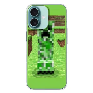Чохли для iPhone 16 Plus (Персонажі МайнКрафт) (Кріпер 2)